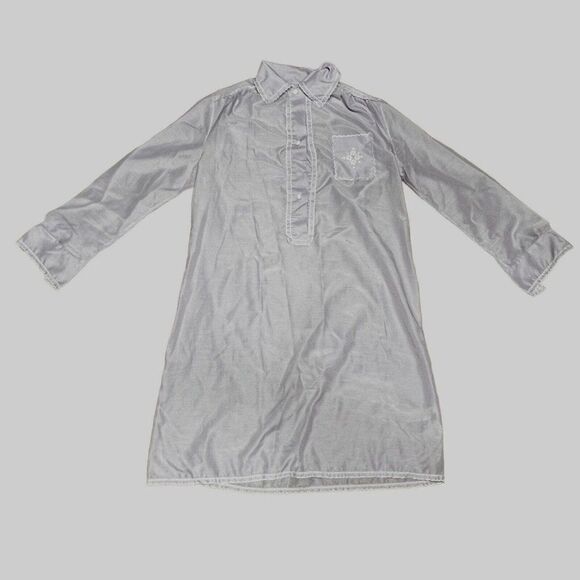 Vintage Women’s Lightweight Light Purple Lavender Long Sleeve Nightgown Medium - Picture 2 of 6